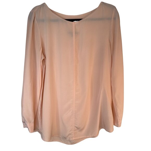 2/$30 Banana Republic Medium Pale Peach Silk Long Sleeve Blouse - Picture 7 of 16